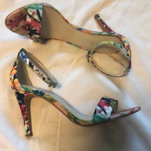 Aldo Floral Ankle Strap Heels 8.5 - Picture 2 of 12